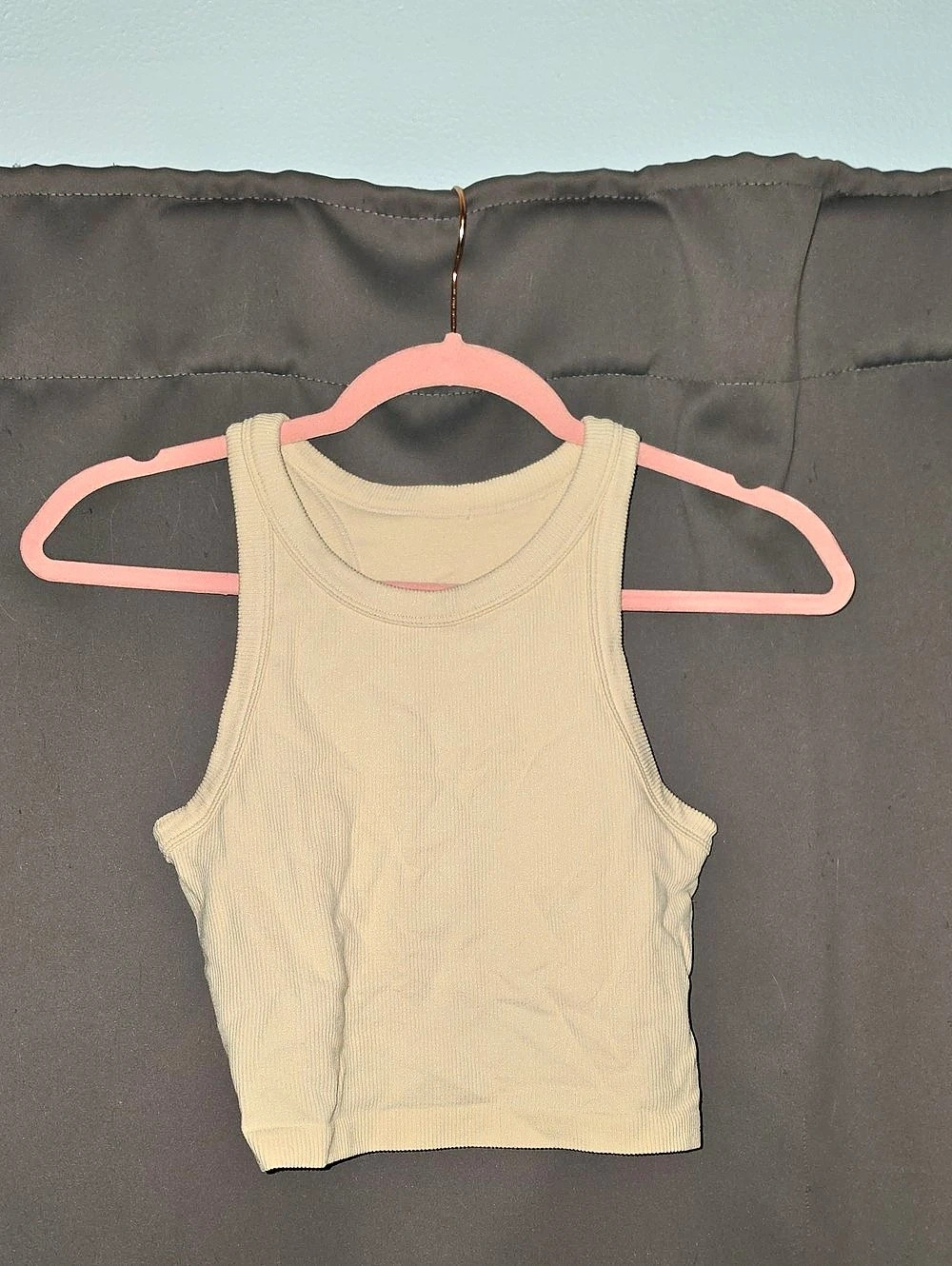 Buffbunny Collection Ribbed Tank Top Beige Size Medium